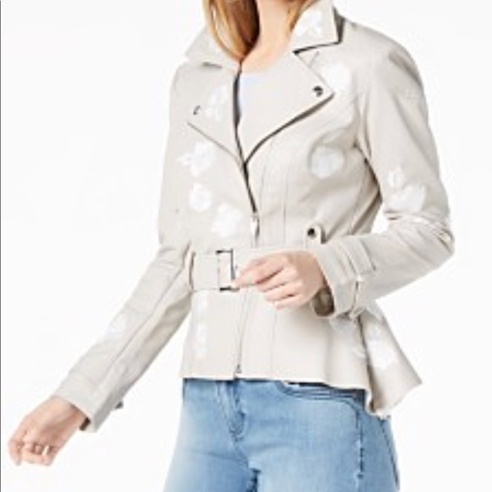 I.N.C. Embroidered Faux-Leather Moto Jacket,